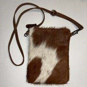 MYRA Crossbody Bag Hair Cowhide Hairon Leather Shoulder Purse Western Boho Sling